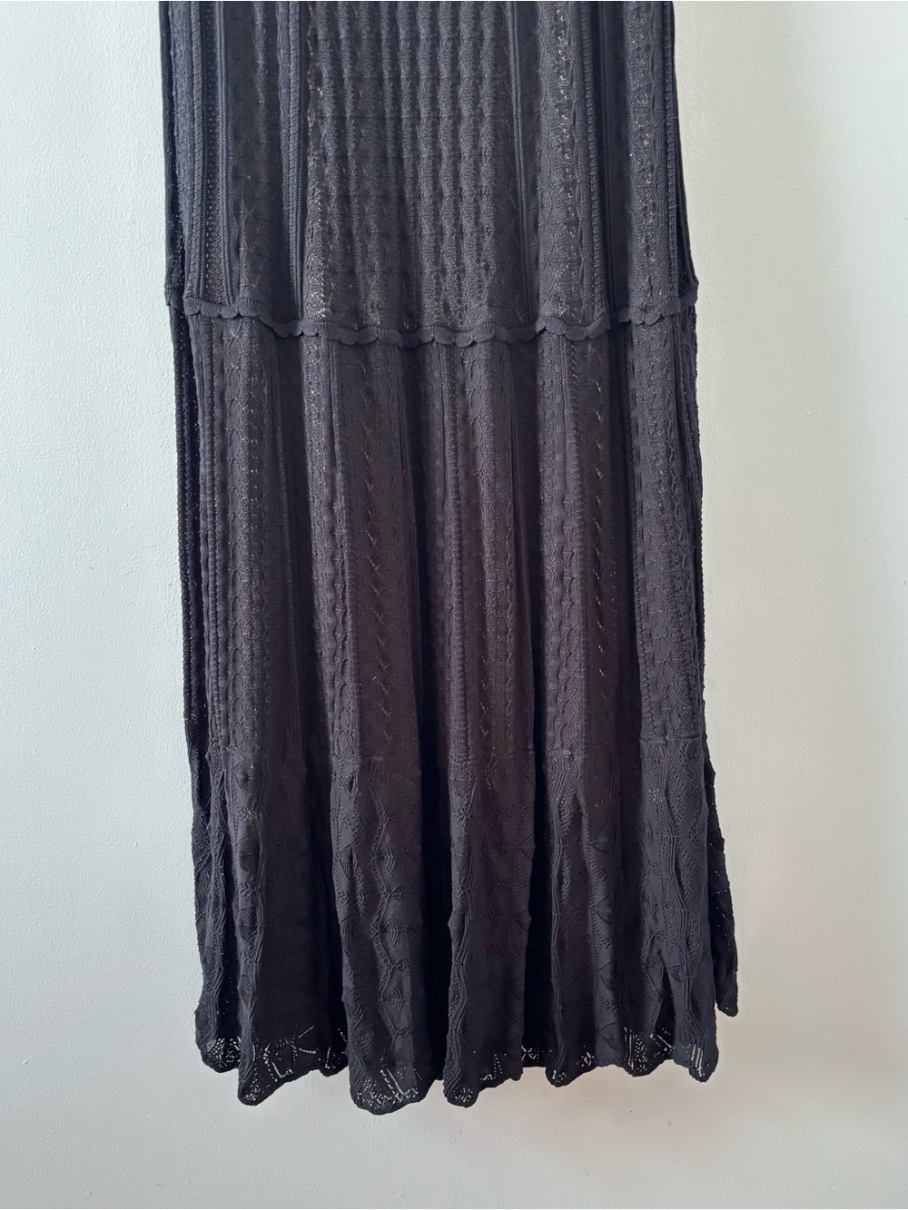 ME+EM Scoop Neck Pointelle Knit Maxi Dress Sleeveless Lined Crochet Stretch - Picture 7 of 10